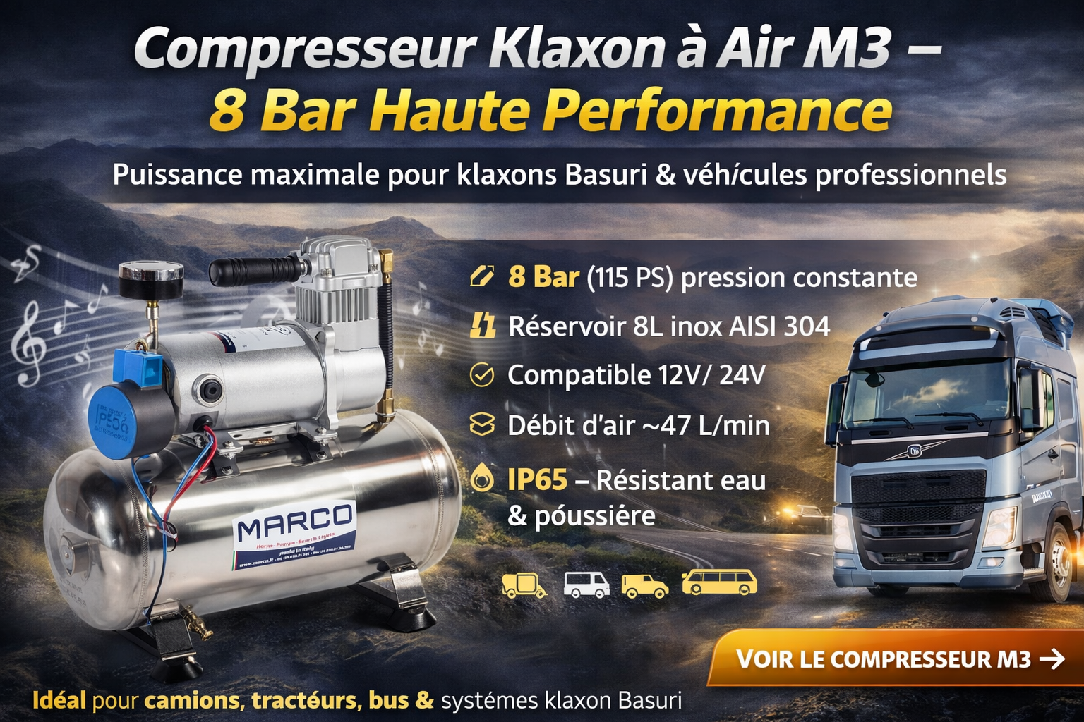 Quel compresseur klaxon à air choisir pour un son puissant ?