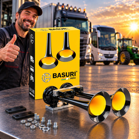 BASURI® Air Horn 12 Sounds (Dual Jumbo) | 12-24 Volt