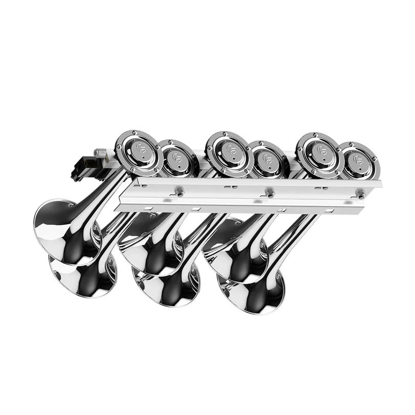 BASURI® Air Horn 18 Sound (Chrome Baby Shark 2.0) | 12-24 Volt