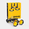 Basuri klaxon musical avec 3 trompettes chromées, boîte jaune, compatible 12V/24V pour camion ou poids lourd