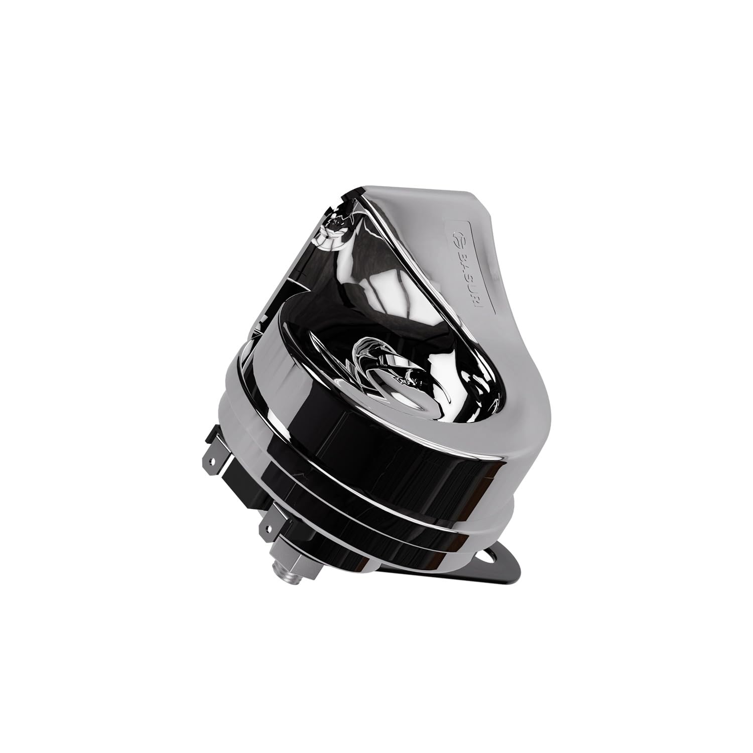 Basuri Chrome Trumpet Horn 12V – Dual Tone, 105–118 dB