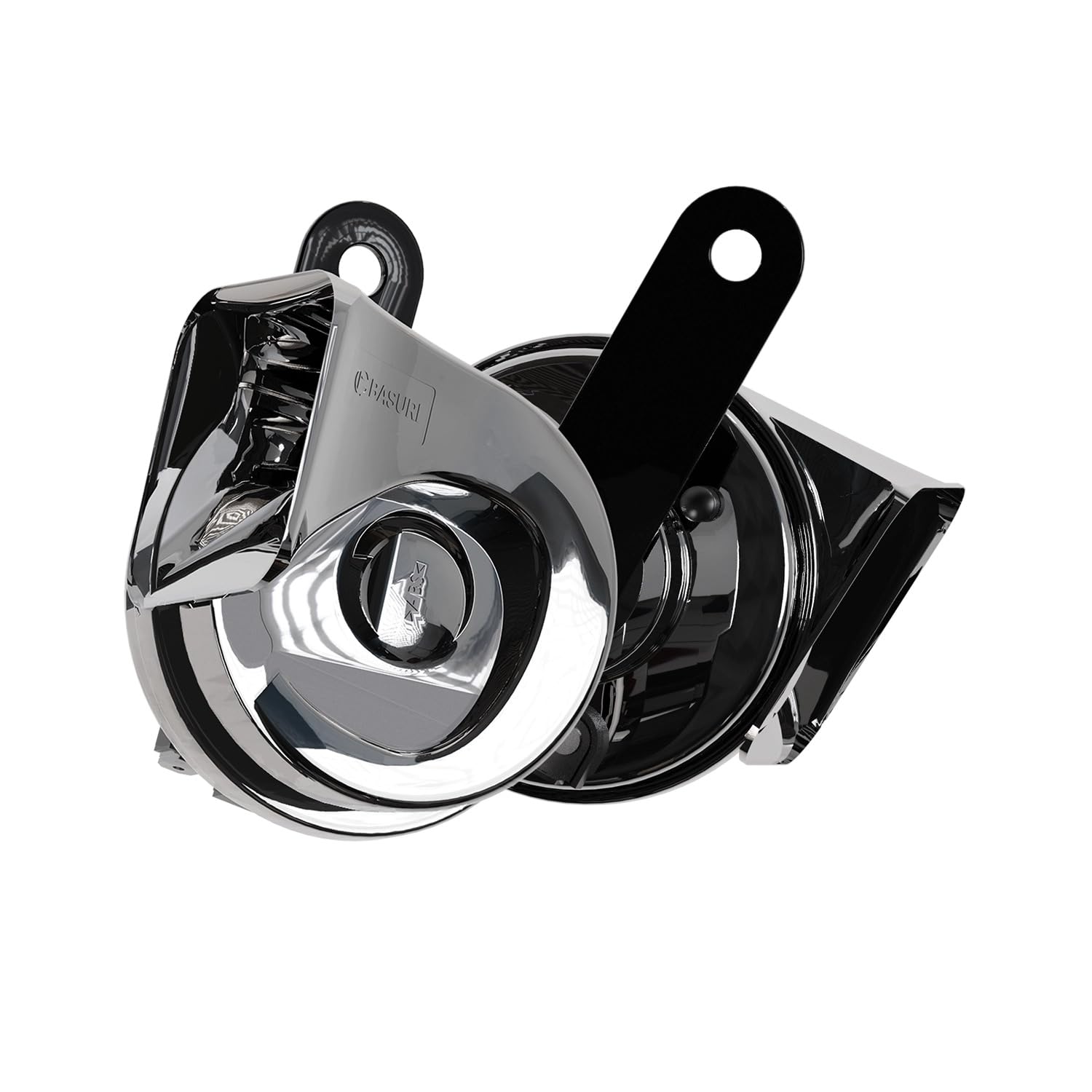 Basuri Chrome Trumpet Horn 12V – Dual Tone, 105–118 dB
