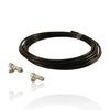 Tuyau noir flexible avec raccords en métal pour klaxon pneumatique 12V/24V, compatible compresseur et trompettes.