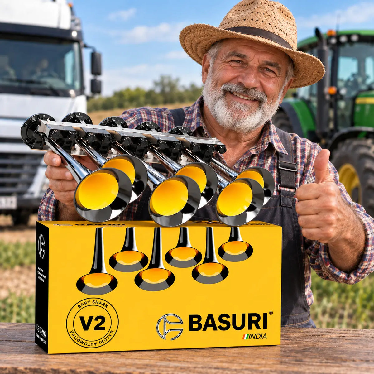 BASURI Air Horn 18 Sounds (Baby Shark 2.0) | 12-24 Volt